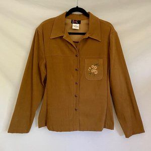 Vtg R&K Originals Floral Blouse Jacket w Back Tie